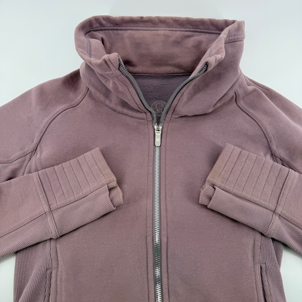 Lululemon Radiance Jacket Full Zip Fleece Funnel Neck Mauve Purple 6 Athleisure